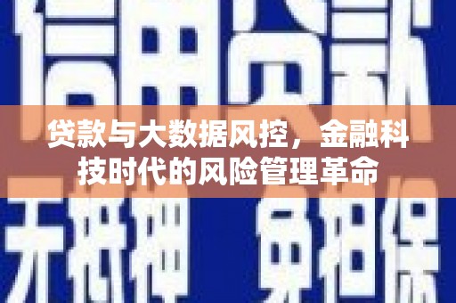 府谷贷款与大数据风控，金融科技时代的风险管理革命