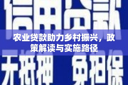 荥阳农业贷款助力乡村振兴，政策解读与实施路径