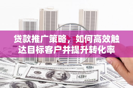 疏勒贷款推广策略，如何高效触达目标客户并提升转化率