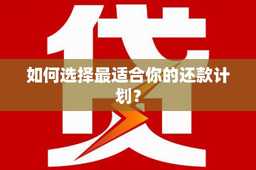 伽师如何选择最适合你的还款计划？